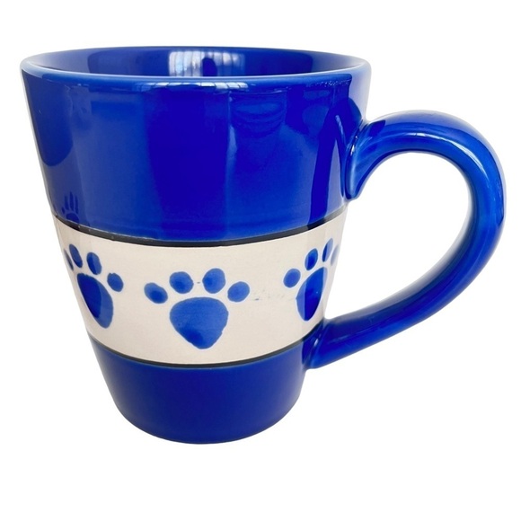 Pet Rageous Designs Purple and Blue Coffee Tea Mugs with Paw Prints Set of 2 - Picture 4 of 10